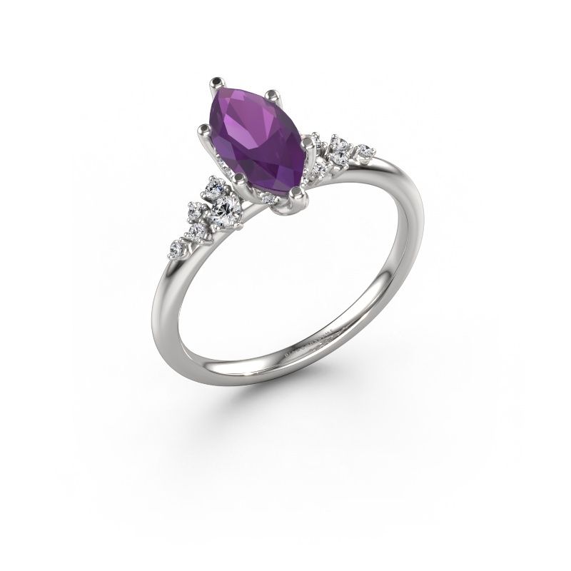 Verlobungsring Emma MRQ 585 Weißgold Amethyst 10x5 mm