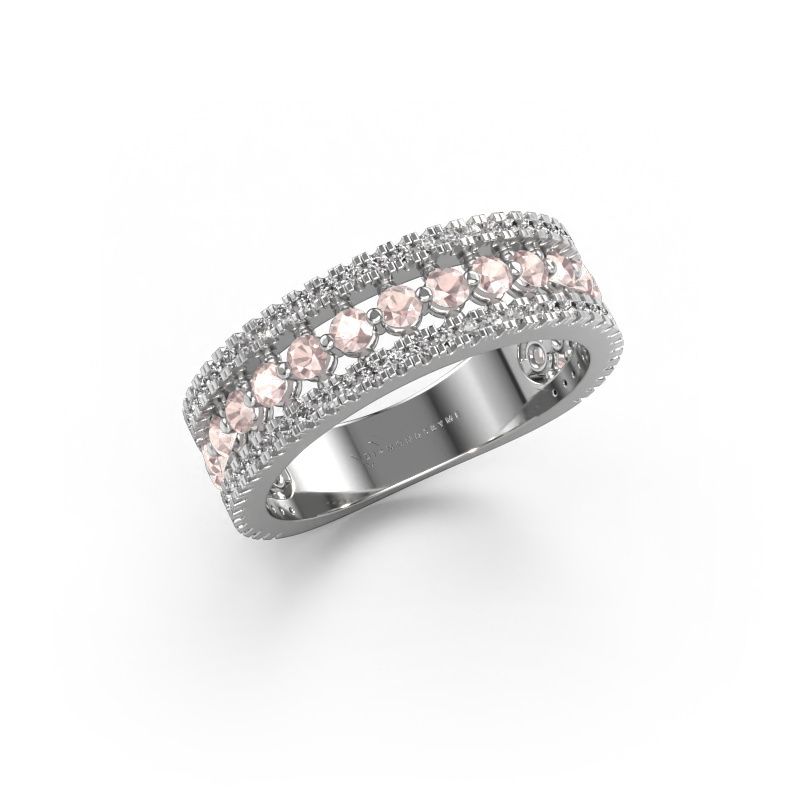 Ring Elizbeth 1 585 white gold morganite champagne 2 mm