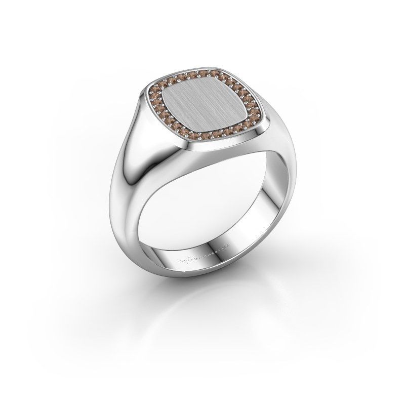 Image of Ring Dalia Cushion 2 585 white gold brown diamond 0.008 crt