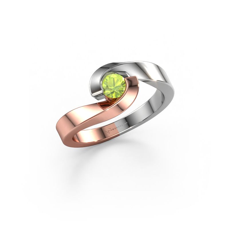 Ring Sheryl 585 rosé goud peridoot 4 mm