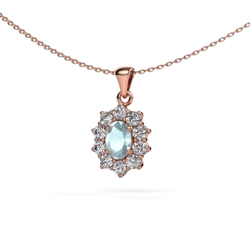 Pendant Leesa 585 rose gold aquamarine 7x5 mm