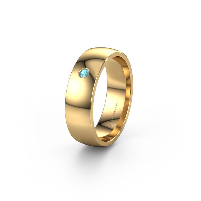 Wedding ring WH0101L26AP 585 gold blue topaz ±6x1.4 mm