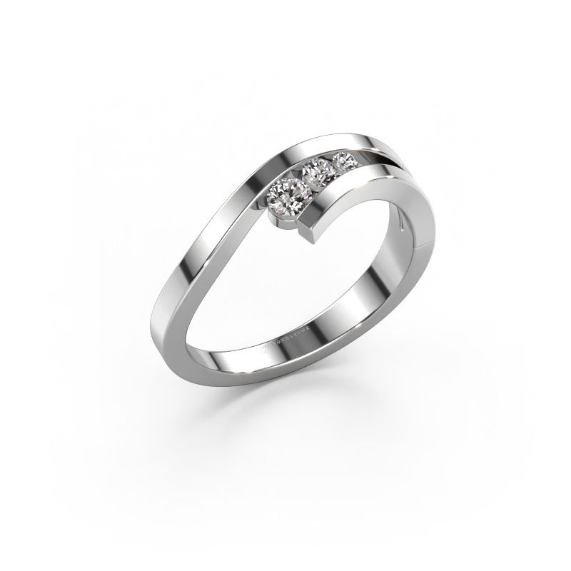 Ring Evalyn 2 585 white gold lab grown diamond 0.16 crt