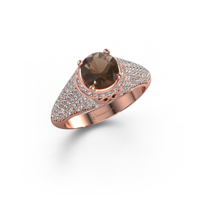 Ring Sharee 585 rose gold smokey quartz 6.5 mm