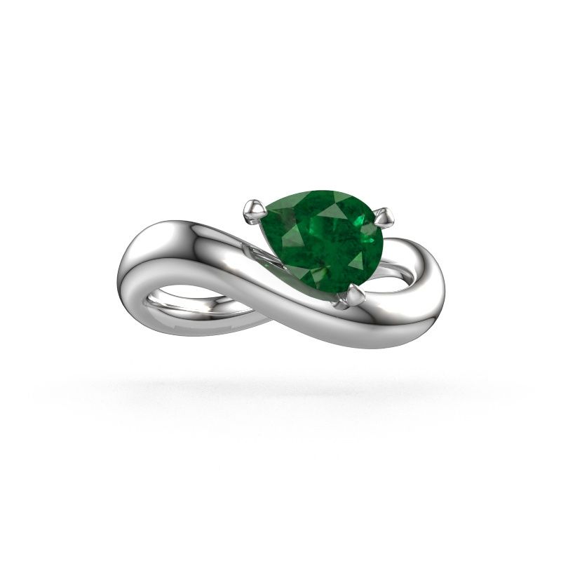 Verlobungsring Chloe PER 950 Platin Smaragd 8x6 mm