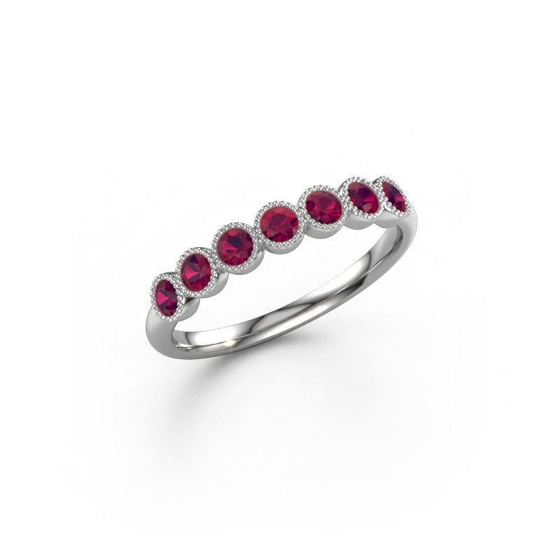 Ring Mariam half 950 platina rhodoliet 2.4 mm