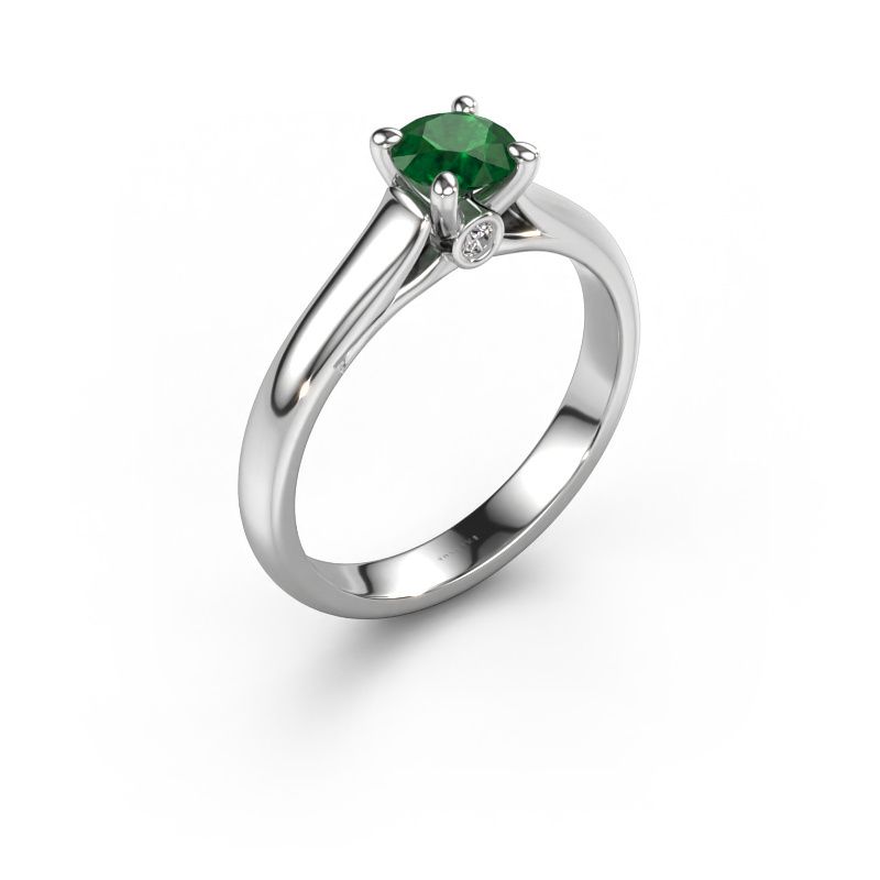 Engagement ring Valorie RND 1 585 white gold emerald 5 mm