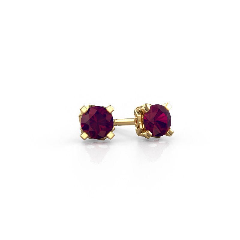 Earrings Ize 585 gold rhodolite 5 mm