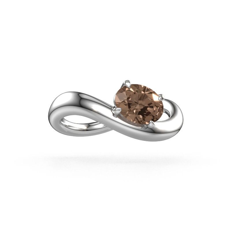 Engagement ring Chloe OVL 585 white gold brown diamond 0.80 crt