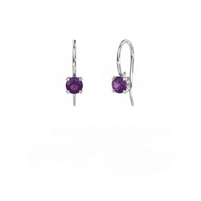 Ohrhänger Cleo RND 585 Weißgold Amethyst 5 mm