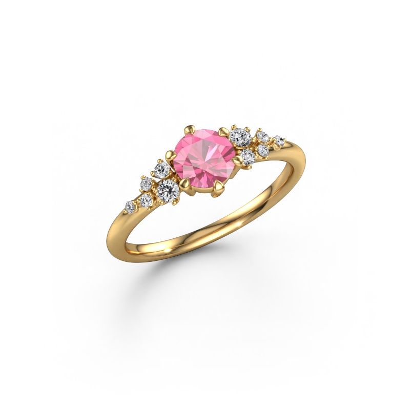 Ring Royce RND 585 goud roze saffier 5.5 mm