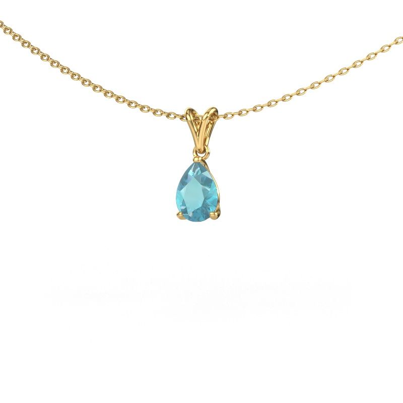 Pendant Sam PER 585 gold blue topaz 7x5 mm