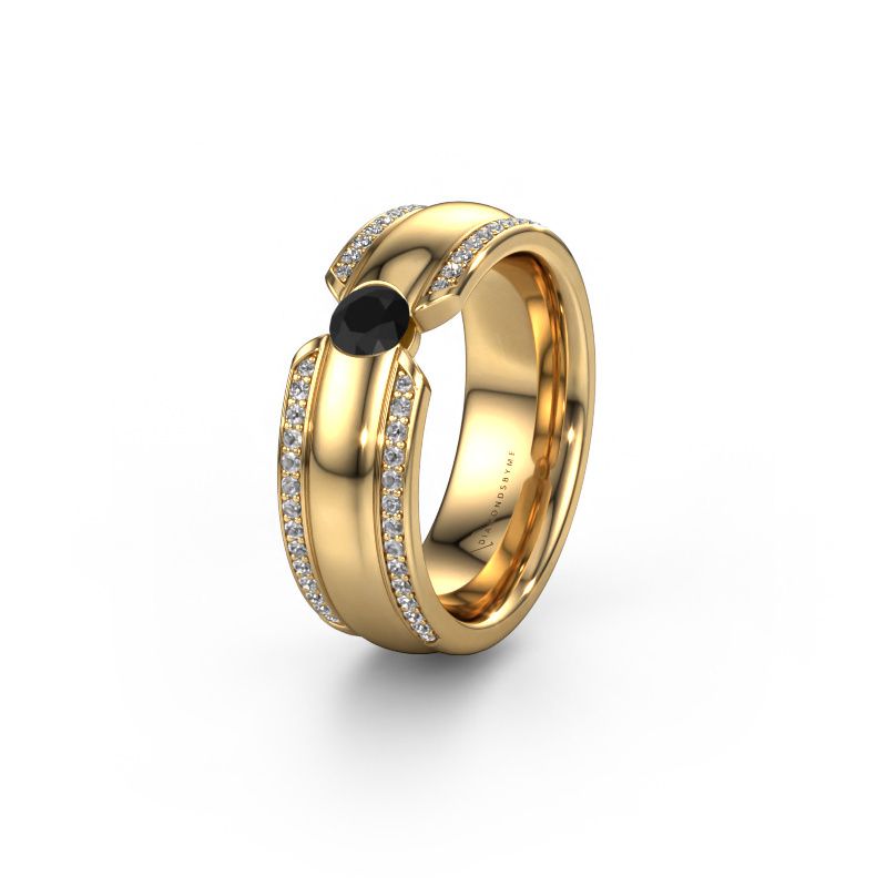 Wedding ring WHR0575L 585 gold black diamond ±7x2 mm