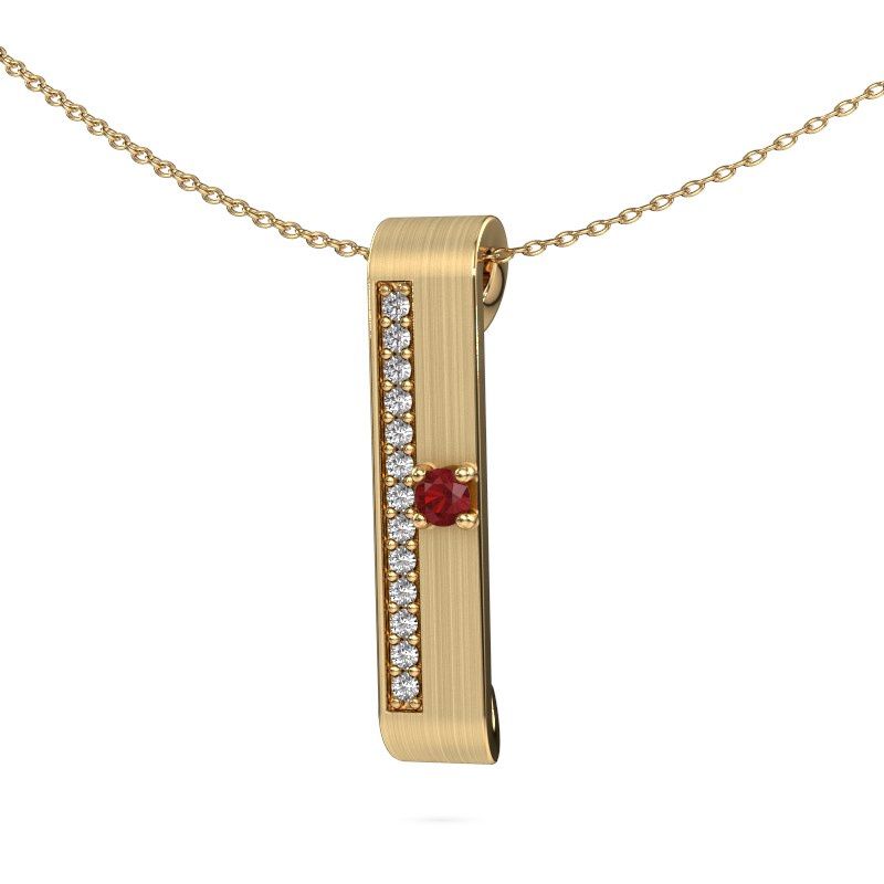 Image de Collier Vicki<br/>585 or jaune<br/>Rubis 3 mm