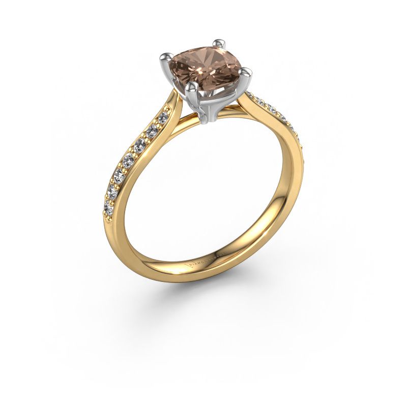 Bague de fiançailles Mignon CUS 2 585 or jaune diamant brun 1.489 crt