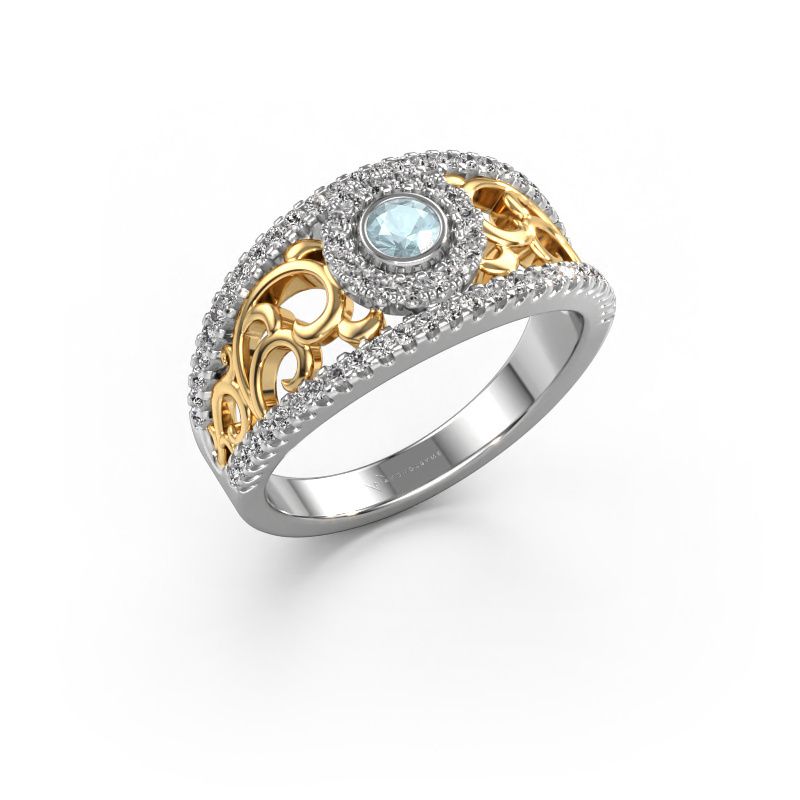 Ring Lavona 585 white gold aquamarine 3.4 mm