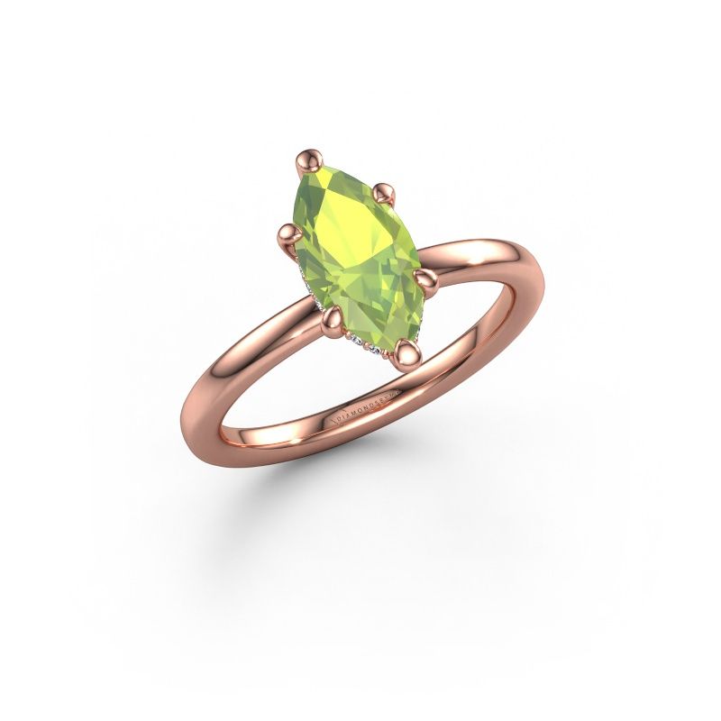 Bague de fiançailles Simone MRQ 2 585 or rose péridot 11x5.5 mm