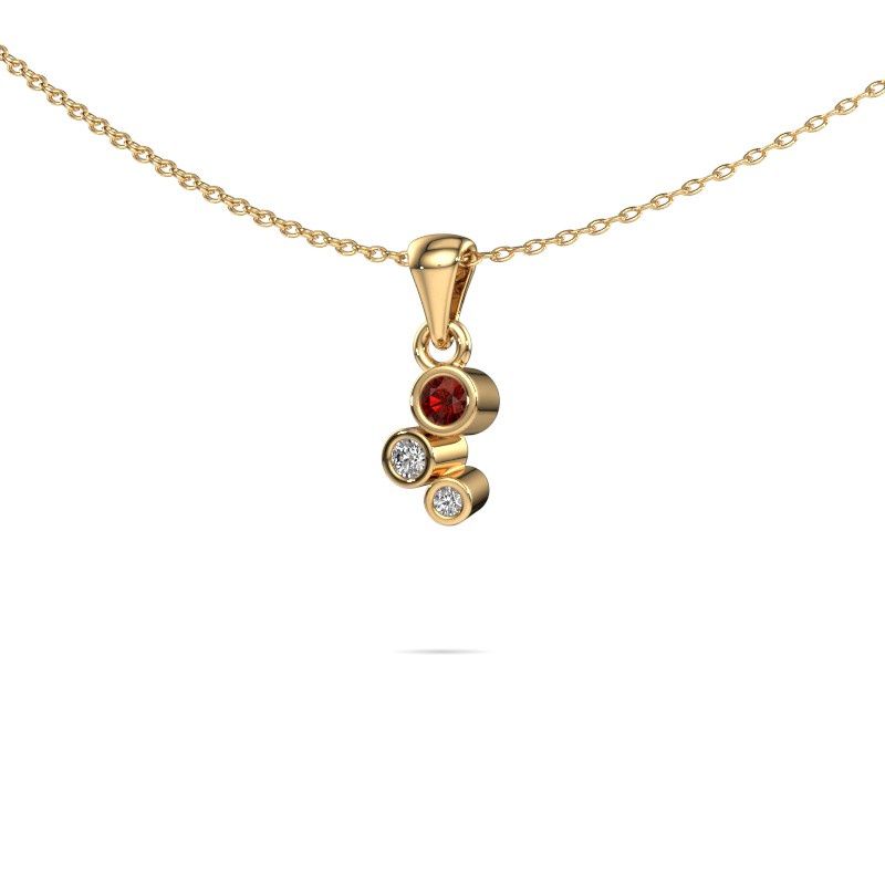Pendant Tessa 585 gold garnet 2.5 mm