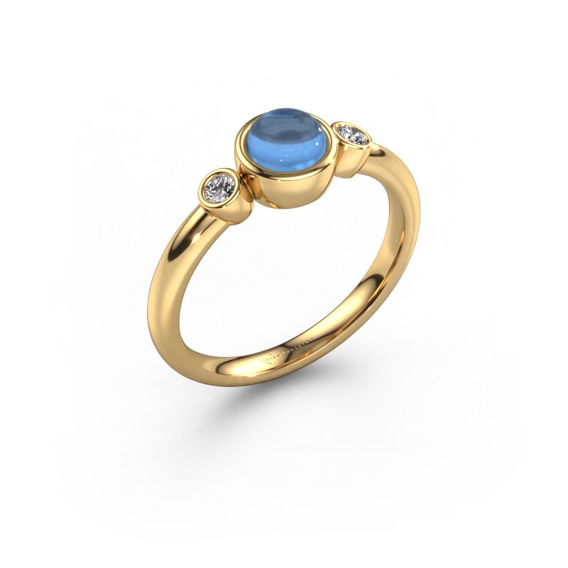 Anello Muriel 585 oro topazio blu 5 mm