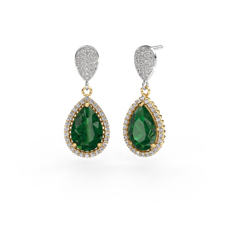 Ohrhänger Tilly per 2 585 Gold Smaragd 12x8 mm