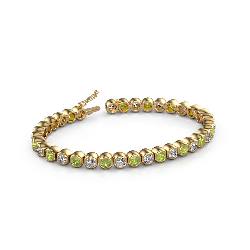 Tennis bracelet Bianca 4 mm 585 gold peridot 4 mm