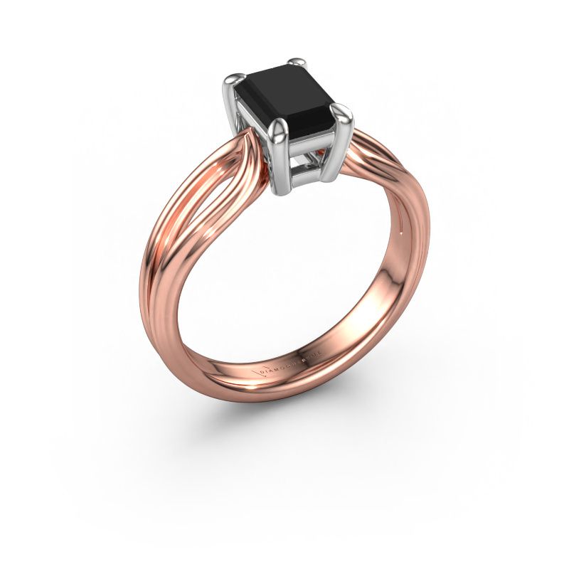 Engagement ring Antonia eme 1 585 rose gold black diamond 1.380 crt