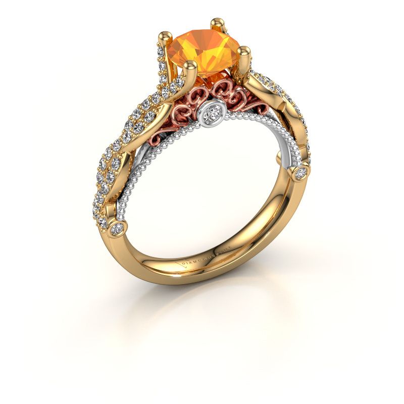 Afbeelding van Verlovingsring Chantelle<br/>585 goud<br/>Citrien 6.5 mm