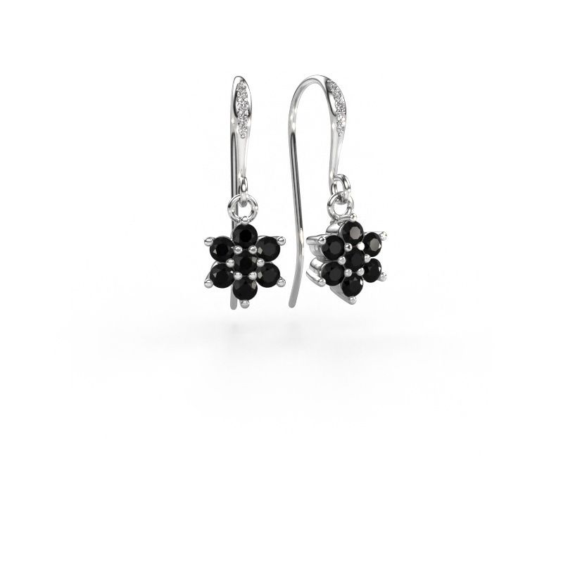 Drop earrings Dahlia 2 585 white gold black diamond 0.816 crt