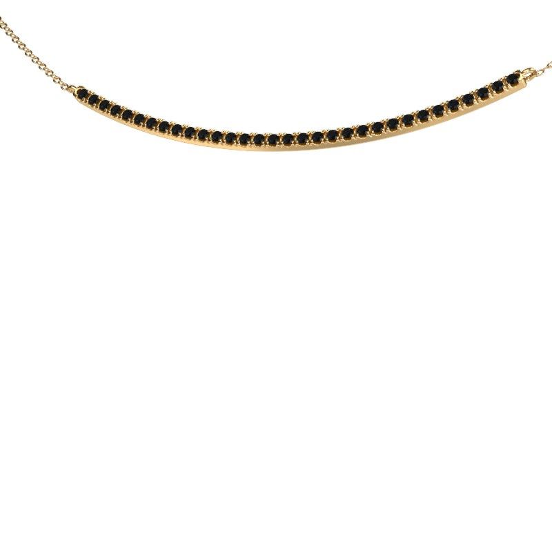 Bar necklace Simona 585 gold black diamond 0.576 crt
