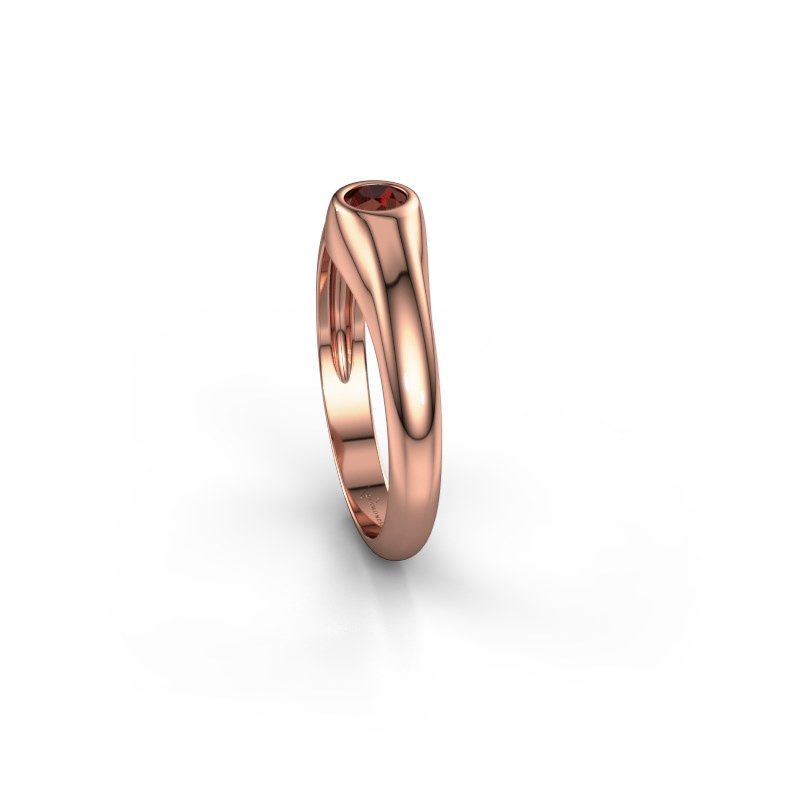 Image of Pinky ring thorben<br/>585 rose gold<br/>Garnet 4 mm