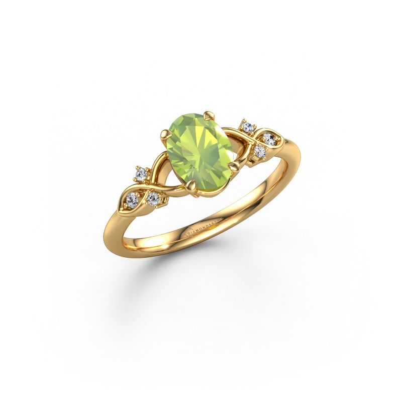 Verlobungsring Azra OVL 585 Gold Peridot 8x6 mm
