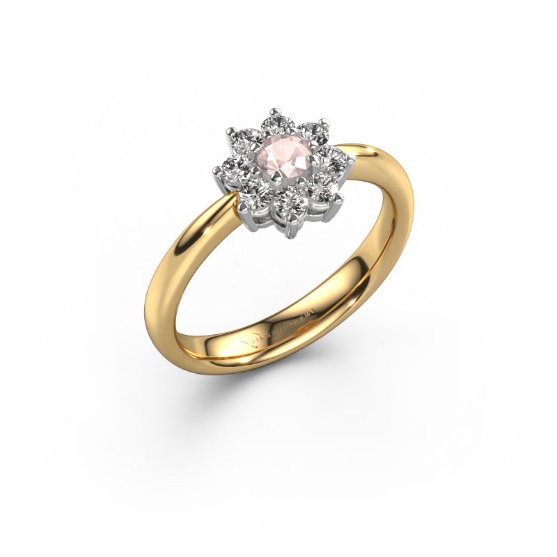 Engagement ring Camille 1 585 gold morganite champagne 3.4 mm