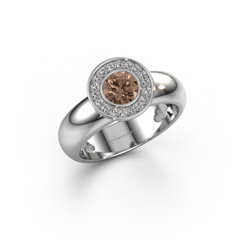 Ring Anna 585 Weißgold Braun Diamant 0.635 crt