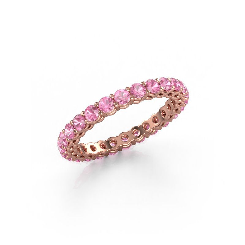 Stackable ring Michelle full 2.4 585 rose gold pink sapphire 2.4 mm