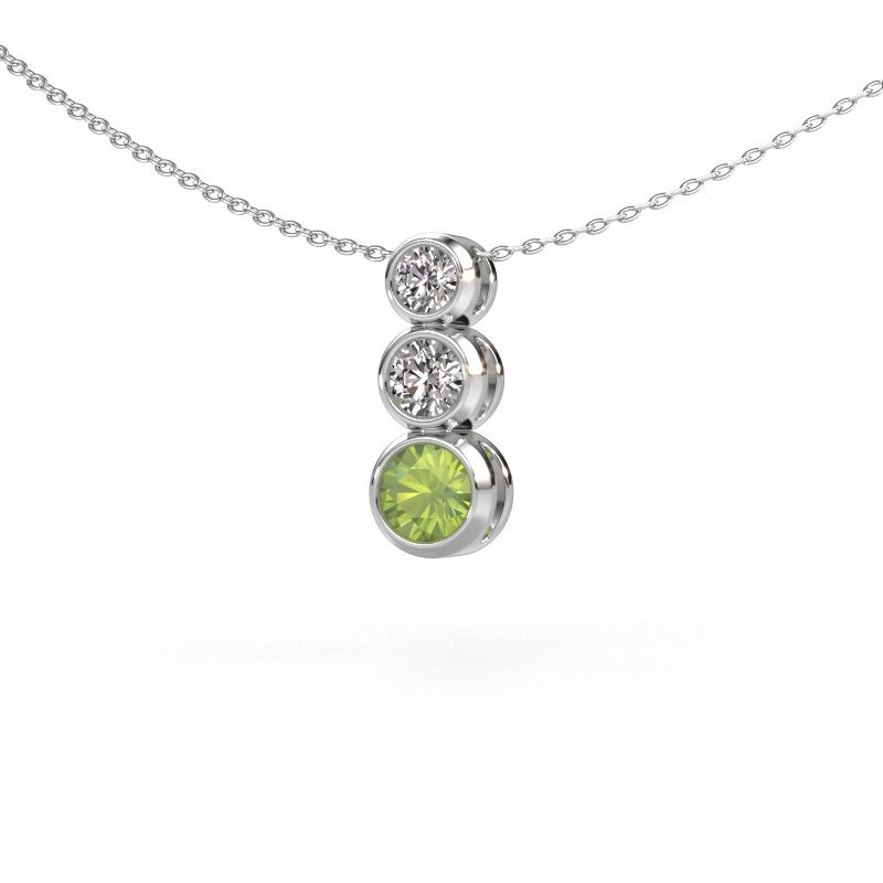 Anhänger Linda 950 Platin Peridot 5 mm