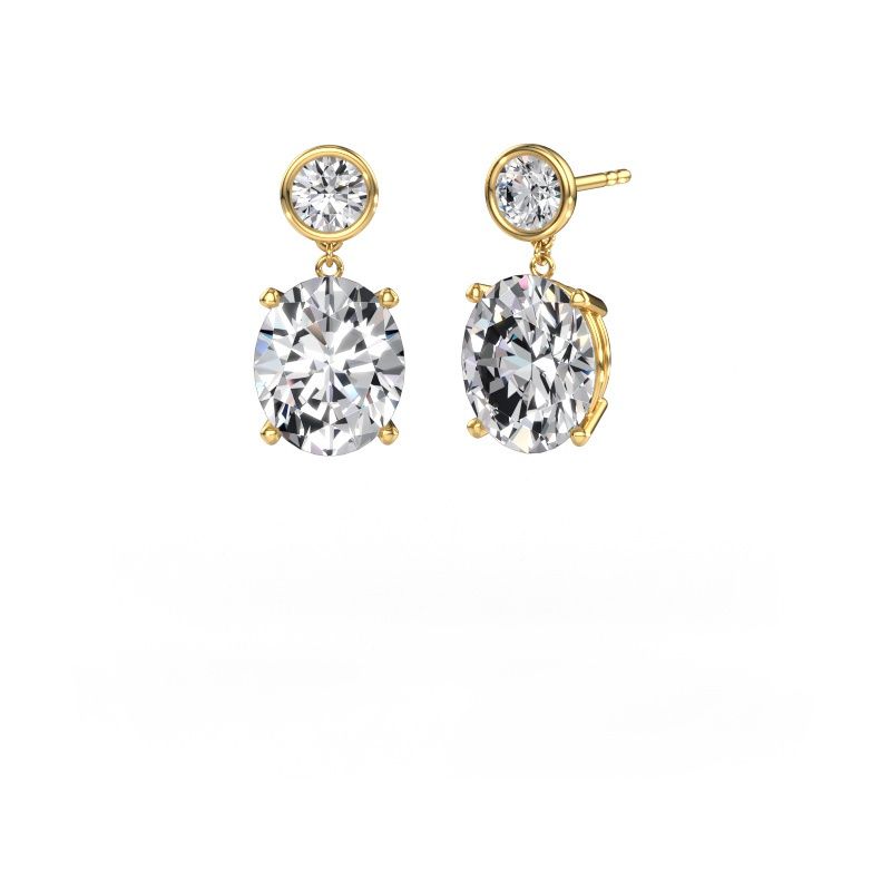 Drop earrings Lacey OVL 585 gold lab grown diamond 11.10 crt
