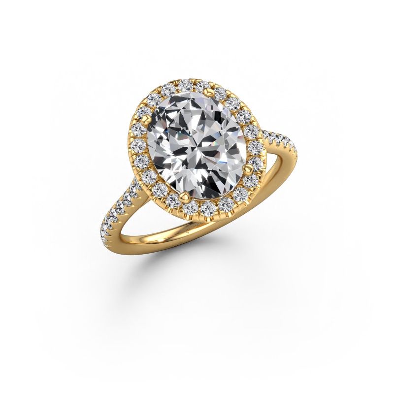 Engagement ring Seline ovl 2 585 gold lab grown diamond 3.18 crt