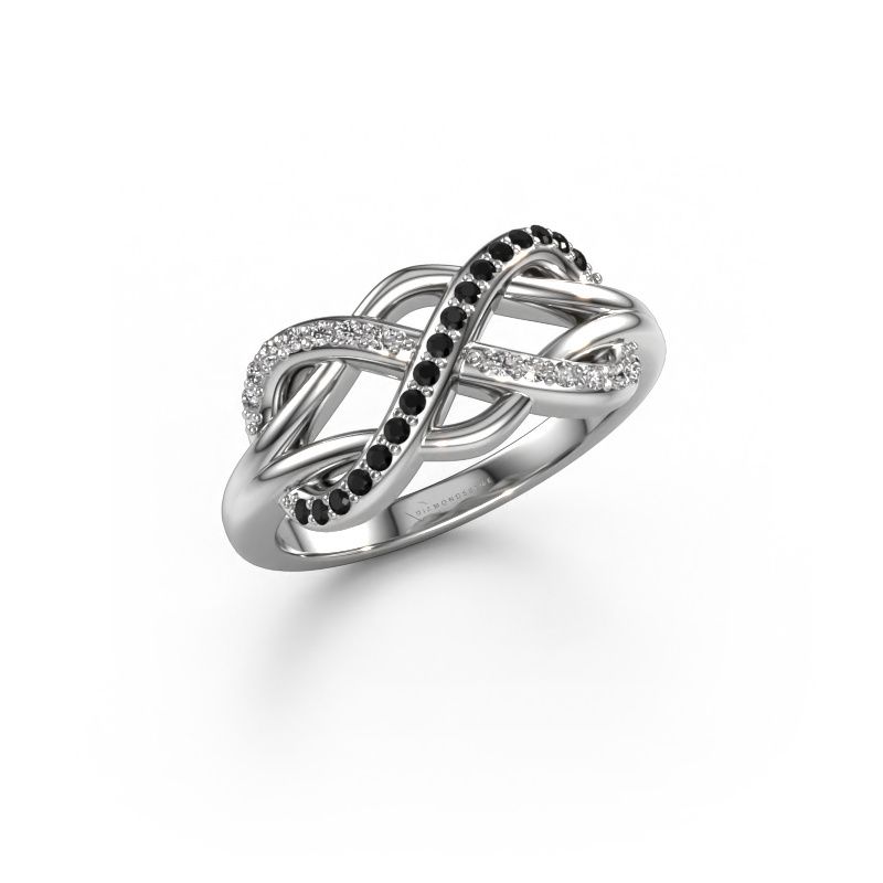 Ring Lizan 585 white gold black diamond 0.229 crt