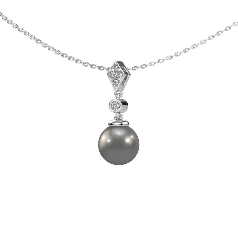 Anhänger Marna 585 Weißgold Grau Perl 5 mm