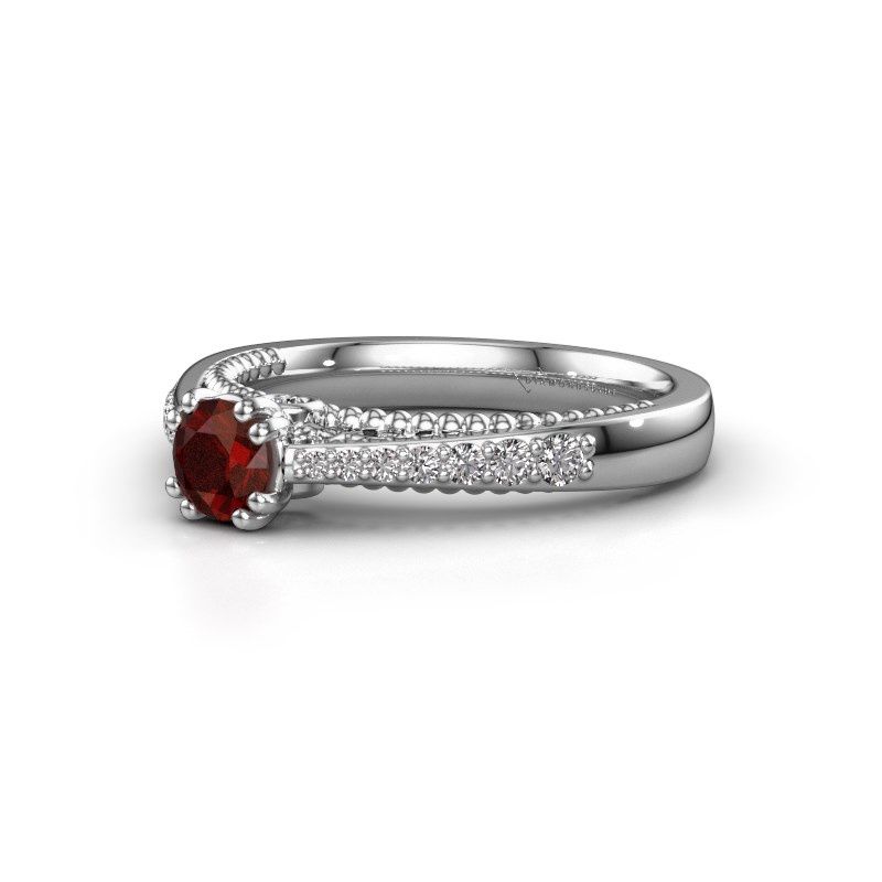 Afbeelding van Verlovingsring Rozella<br/>585 witgoud<br/>Granaat 4.2 mm