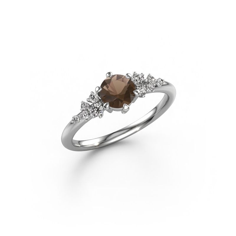 Ring Royce RND 585 white gold smokey quartz 5.5 mm