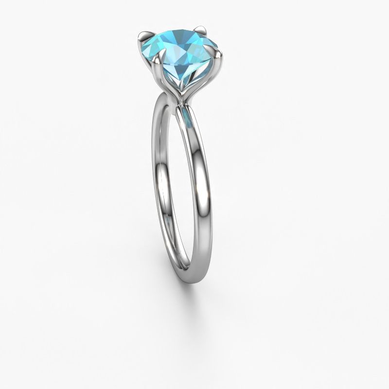 Image of Engagement Ring Crystal Rnd 1<br/>950 platinum<br/>Blue topaz 8 mm