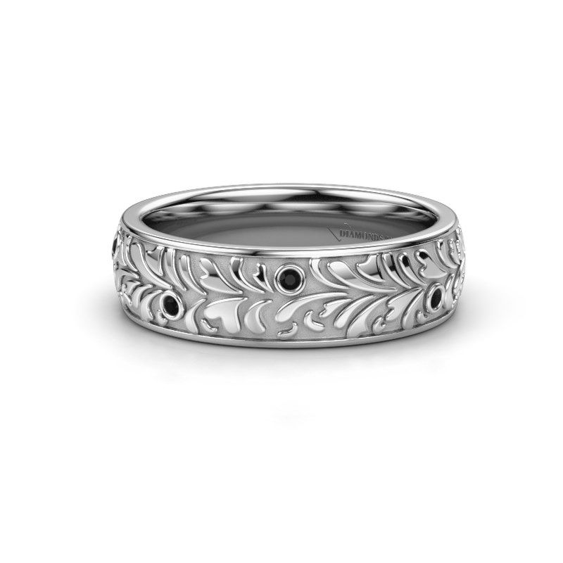 Afbeelding van Trouwring WH2074L26D 585 witgoud zwarte diamant ±6x2.4 mm