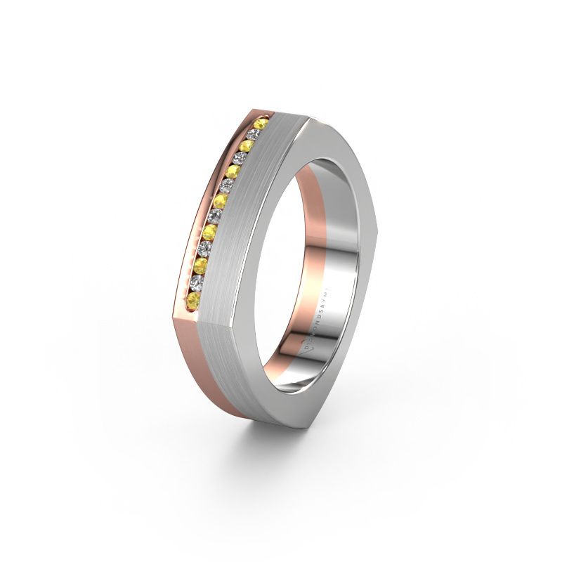 Weddings ring WH2005L 585 rose gold yellow sapphire ±5x2 mm