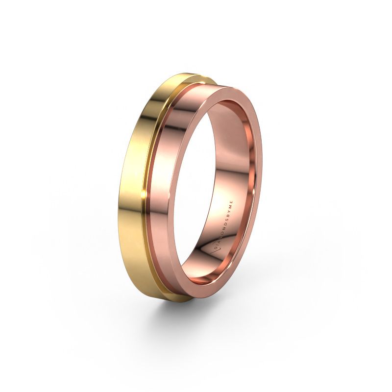 Trouwring WH6016M15E 585 rosé goud ±5x2.4 mm