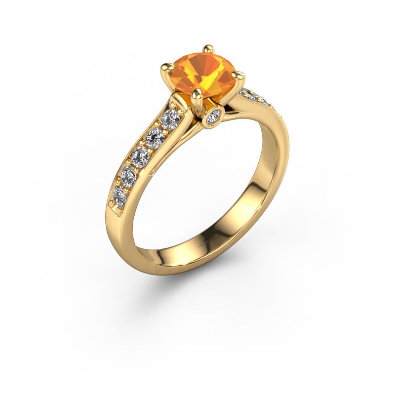 Bague de fiançailles Valorie RND 2 585 or jaune citrine 6.5 mm