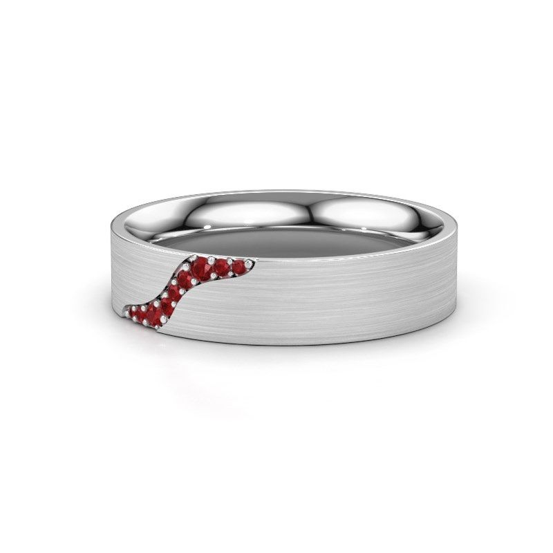Image of Wedding ring WH2100L46BM<br/>585 white gold ±6x2 mm<br/>Ruby