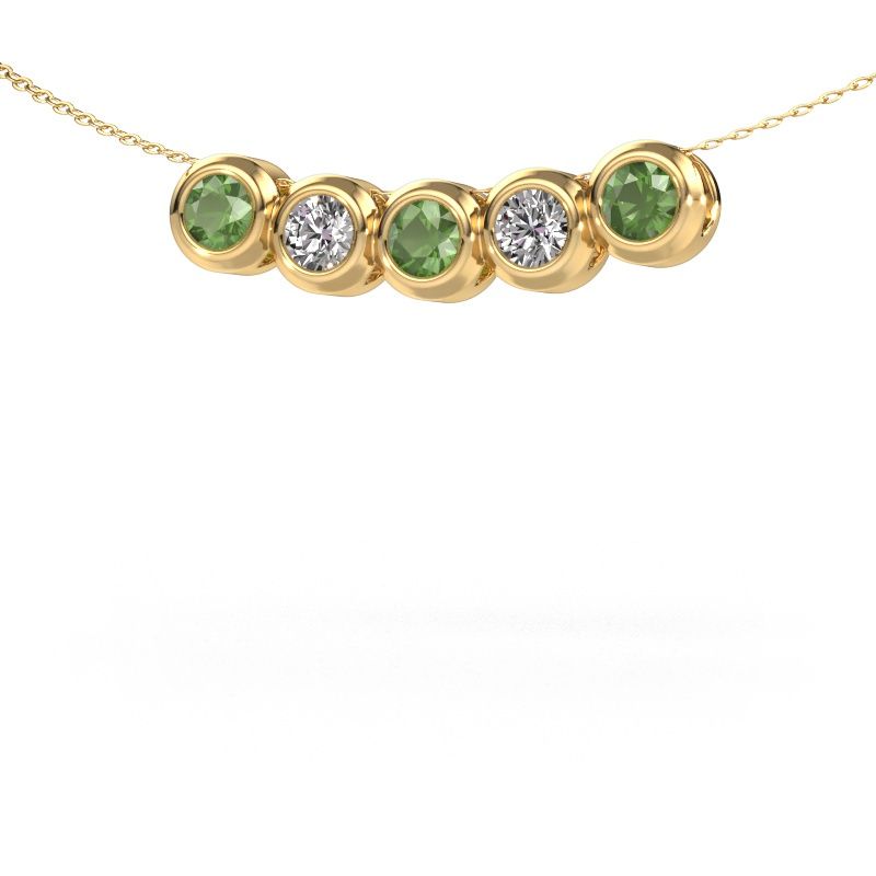 Kette Kim 5 585 Gold Turmalin grün 4 mm