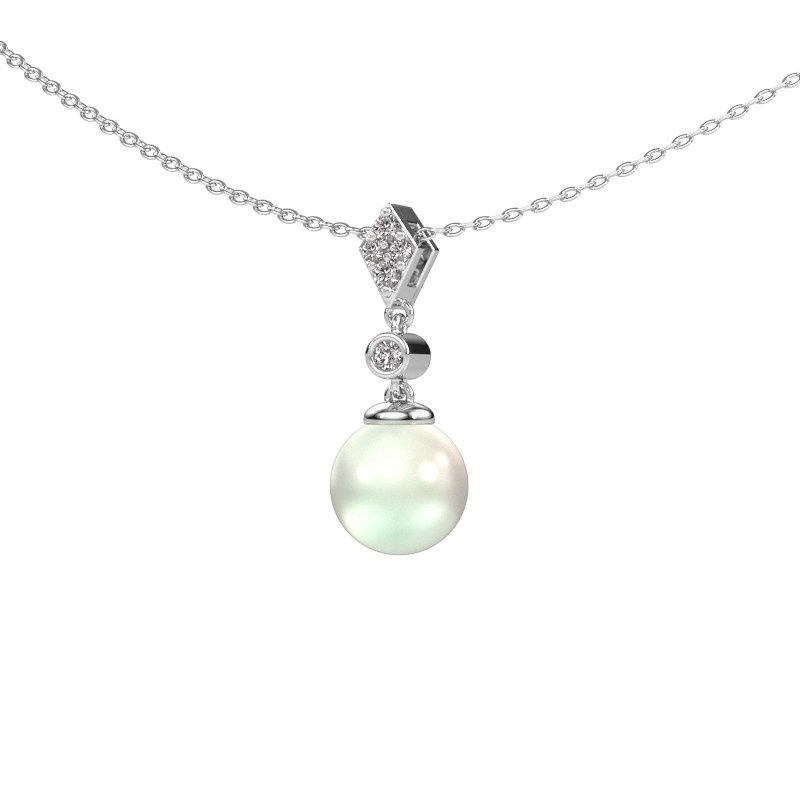 Pendentif Marna 585 or blanc perle blanche 5 mm