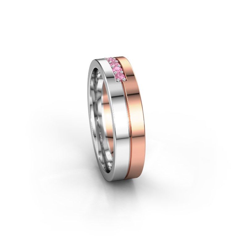 Image of Wedding ring WH0211L15AP<br/>585 rose gold ±5x1.7 mm<br/>Pink sapphire